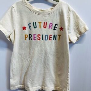 Hanna Andersson Cream 'Future President' Tee Size 6-7